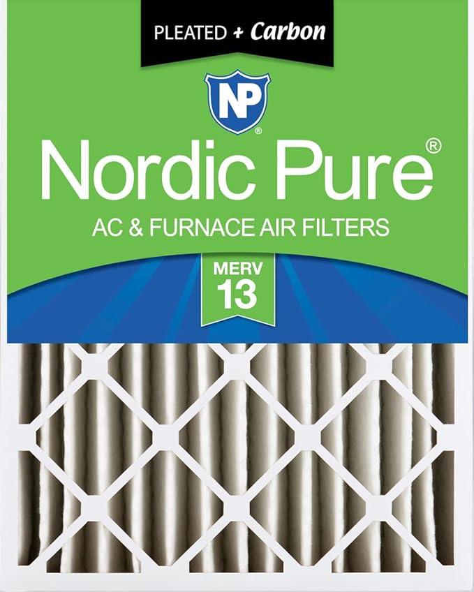 Nordic Pure 16x24x4 Pleated Air Filters MERV 13 Plus Carbon 1 Pack by NordicPure