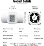 2” 18W Duct Ventilation Fan 50mm - Image 3