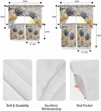 Vintage Tulip Swag Kitchen Curtains Valance and Tier Set, Farmhouse Retro Blue - Image 6