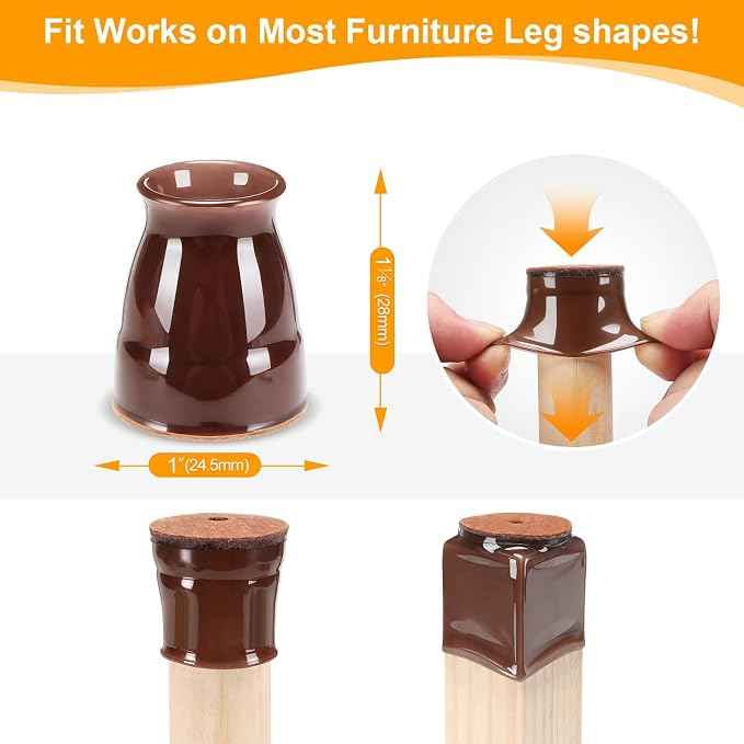 CHUNZEXI 16 Pack Extra Small Chair Leg Floor Protectors