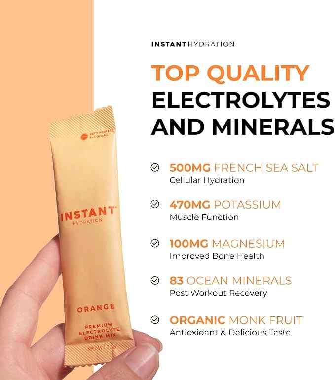 Instant Hydration Electrolytes Powder Packets