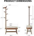 AQIMUELE Shoe Bench Entryway, Coat Rack