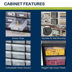 Akro-Mils 24-Drawer Plastic Storage Cabinet | 20" W x 6" D x 16" H | Black |