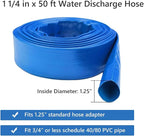 Eastrans 1-1/4'' x 50ft Blue PVC Lay-Flat Backwash Hose - Image 4
