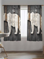 Sheer Curtains 72 Inches Long, Vintage White Brown Bear Semi Sheer Curtains - Image 5