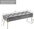DUHOME Modern Velvet Ottoman Bench, Button-Tufted Upholstered Bedroom Benches