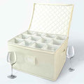 storageLAB Wine Glass Storage Containers, Hard Shell Organizer