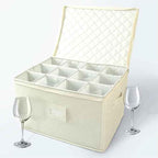 storageLAB Wine Glass Storage Containers, Hard Shell Organizer