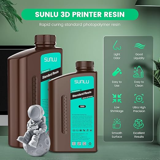 SUNLU 3D Printer Resin, 1kg Fast Curing Standard 3D Resin - Image 2