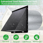 7 Inch Hooded Wall Vent with Mesh and Damper, Outside Wall Vent Hood Exterior - Image 5