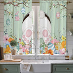 Easter Window Curtains 63 Inch Long 2 Panel Set, Rod Pocket Bedroom Curtains & by Unknown