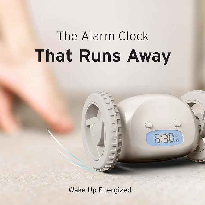 CLOCKY Extra Loud Alarm Clock for Heavy Sleepers on Wheels Rolls Runs Away