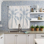 Summer Coconut Tree on Vintage Wood Grain Window Valance Curtains, Seaside - Image 8