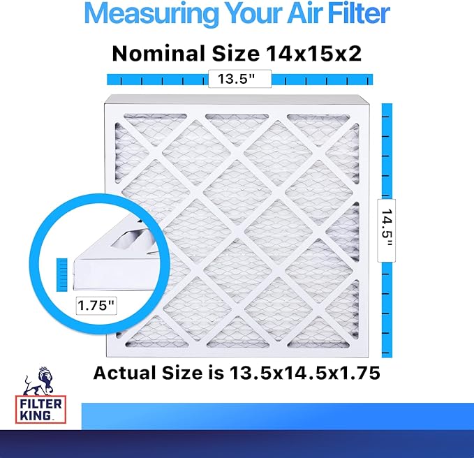 Filter King 14x15x2 Air Filter | 4-PACK | MERV 8 HVAC Pleated A/C Furnace - Image 2