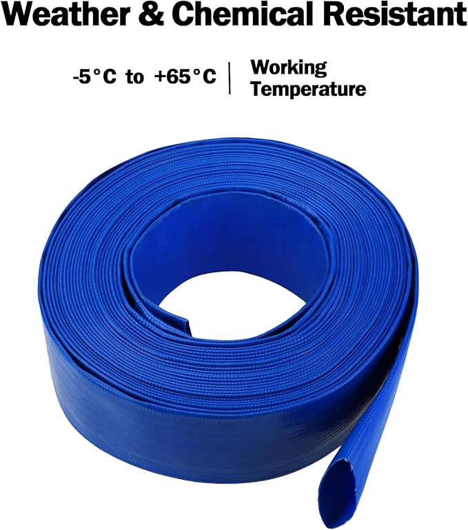 Eastrans Heavy Duty 1 IN x 25 FT Pool Backwash Hose, Flat Discharge, Weather & - Image 5