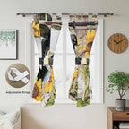 Retro Farmhouse Flower Living Room Curtains 84 Inch Length, Window Curtains Tab - Image 5