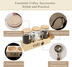 Glass Coffee Canister Set with Shelf & Spoons - Image 4