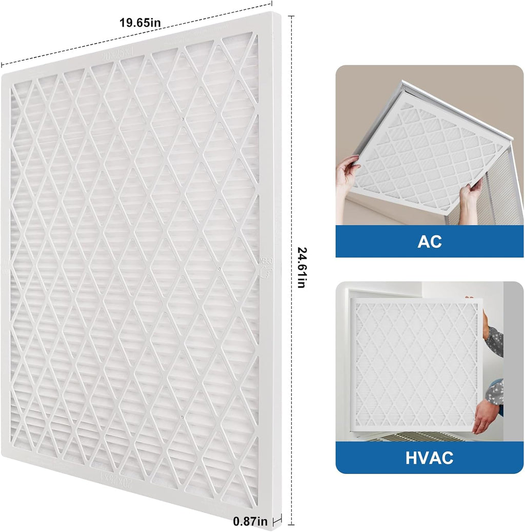 20x25x1 MERV 11 Air Filter, Quality AC/HVAC Furnace Filter,1 Reusable