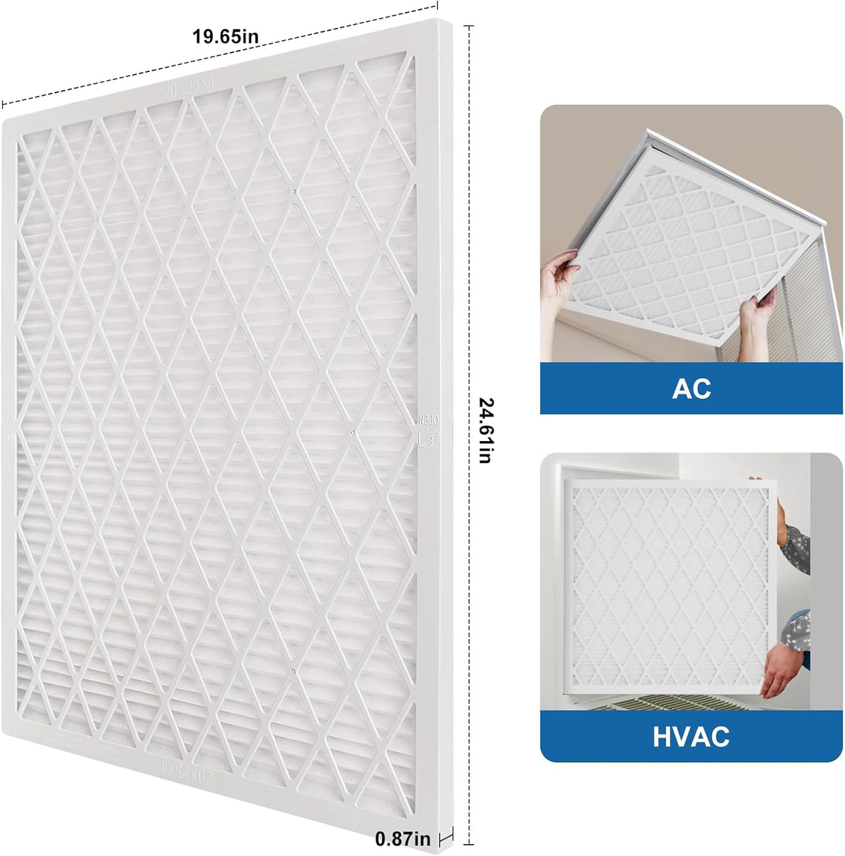 20x25x1 MERV 11 Air Filter, Quality AC/HVAC Furnace Filter,1 Reusable