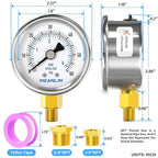 MEANLIN MEASURE 0~60Psi Dry Pressure Gauge Stainless Steel 1/8" NPT 2" FACE - Image 2