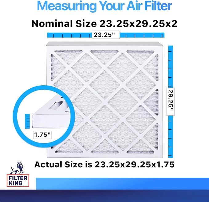 Filter King 23.25x29.25x2 Air Filter | 6-PACK | MERV 8 HVAC Pleated A/C Furnace - Image 2