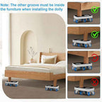 Furniture Dolly with Dual Groove Design: Furniture Sliders with 6 Wheels