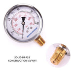 MEASUREMAN Pressure Gauge 1/4 NPT, 0-100psi/kPa Glycerin Filled Pressure Gauge - Image 3