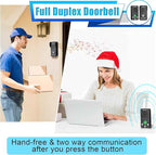 Wireless Doorbell, Full Duplex Doorbells Hands Free, 1000ft Range Rechargeable