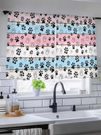 Sheer Curtains 54 Inch Length, Vintage Farmhouse Wooden Grain Privacy Voile - Image 5