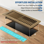 4" x 10" Floor Register Vent Covers 2-Pack, Walkable Powder-Coated Metal Vent - Image 4