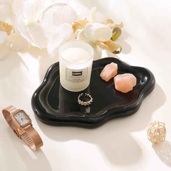 Ceramic Jewelry Tray Trinket Dish, Decorative Cloud Vanity Key Tray