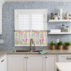 Happy Easter Half Window Curtain 36 Inches Long, Spring Bunny Colorful Eggs - Image 2