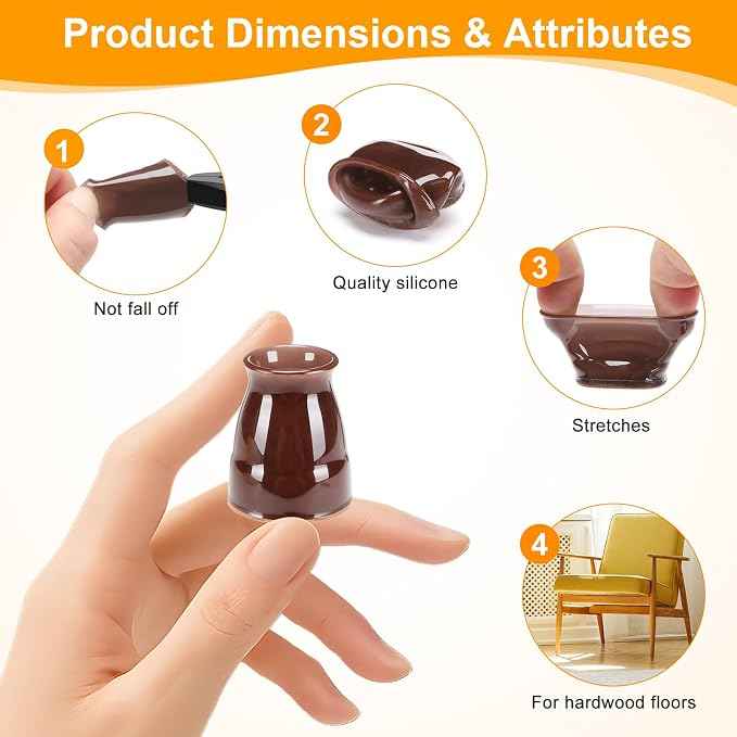 CHUNZEXI 24 Pack Extra Small Chair Leg Floor Protectors