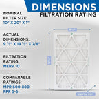 Glasfloss 10x20x1 MERV 10 Pleated Air Filters Box of 6. Actual Size: 9-1/2 x - Image 2