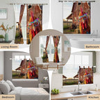 Farm Rooster Bedroom Curtains 63 Inch Length, Window Curtains Tab Top, - Image 7