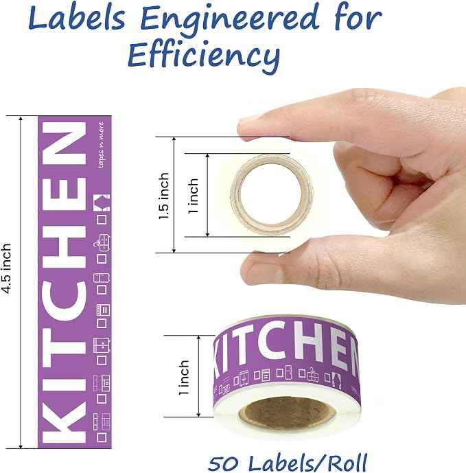 750 Moving Labels for 4 Bedroom Home — Color-Coded Room Stickers & Fragile