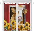 Cows Sunflowers Bedroom Curtains 72 Inch Length, Window Curtains Tab Top by Unknown