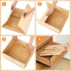 2 Pack Bamboo Pantry Organizers Storage Bins Large Stackable Open Front Potato - Image 7