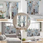 Blue Grey Wooden Living Room Curtains 84 Inch Length, Window Curtains Tab Top - Image 7
