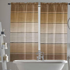 Vintage Brown Gradient Wood Grain Window Valance Curtains, Farmhouse Wood Barn by IDOWMAT
