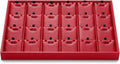 Oirlv Gorgeous Red Leather 24 Grid Jewelry Tray