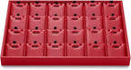 Oirlv Gorgeous Red Leather 24 Grid Jewelry Tray