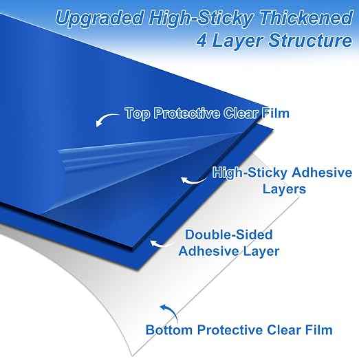 Sticky Mat Tacky Adhesive Pads 300 Sheets, 30 Sheets/Pack, Thickened Cleaning