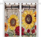 Sunflowers Bedroom Curtains 72 Inch Length, Window Curtains Tab Top, Retro by Unknown