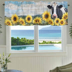 Cow Sunflowers Curtain Valances - Image 3