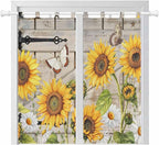 Farm Flowers Bathroom Curtains 63 Inch Length, Window Curtains Tab Top by Unknown