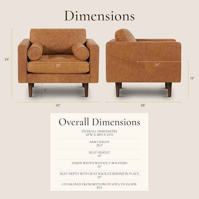 Poly & BARK Napa Leather Accent Chairs 42" – Set of 2