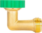 Lead-Free Brass 90°Hose Elbow Fitting, 90 Degree Hose Saver Green Quick Swivel - Image 2