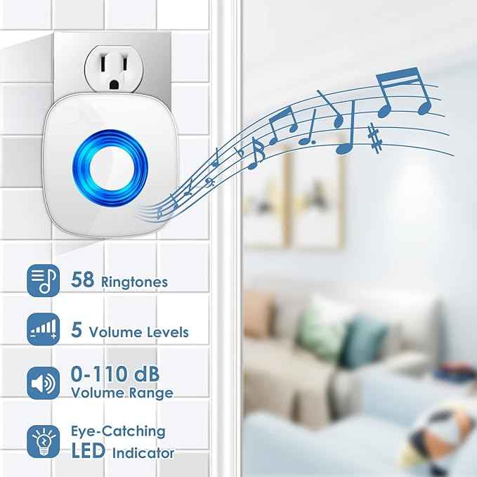 Wireless Door Bell, PHYSEN Waterproof Doorbell Chimes