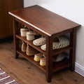 XKZG Storage Bench Wooden Shoe Rack Bench Rustic Solid Wood Entryway Bench